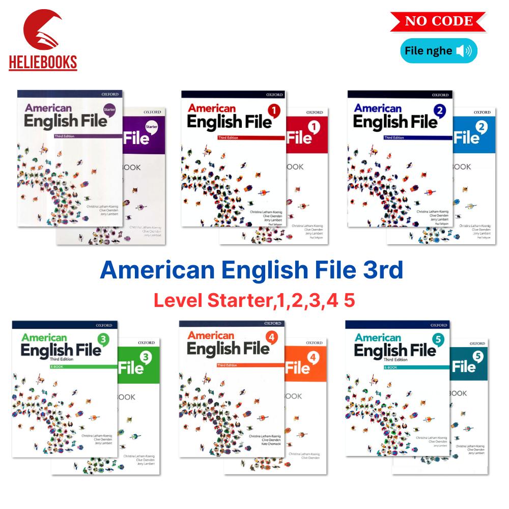 Sách - American English File 3rd - Level Starter,1,2,3,4,5 (KHONG CO CODE) - Bản in laser tặng file 