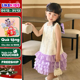  Đầm váy cho bé gái thiết kế hoạ tiết NƠ NHIỀU TẦNG xinh xắn T55 - LikeKids 