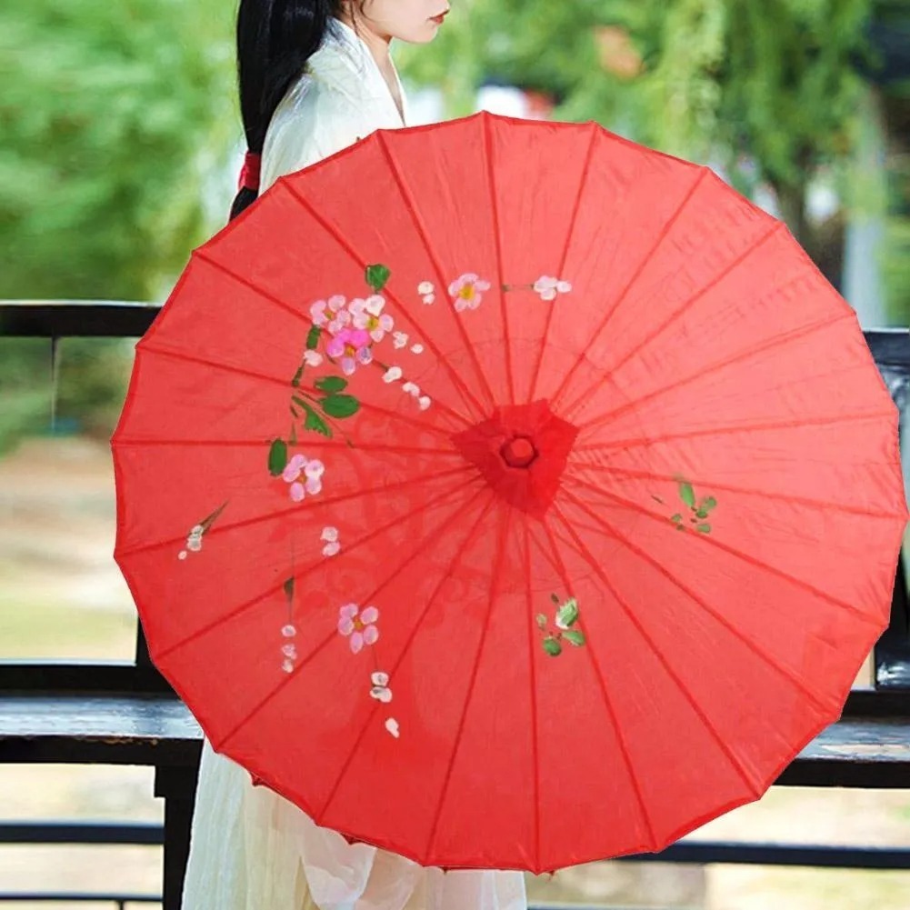 Ô Trang Trí Tết Đỏ 84cm Nan Gỗ – Ô Nhựa Decor Sự Kiện, Shop, Quán Cafe, Chụp Ảnh Studio 40cm