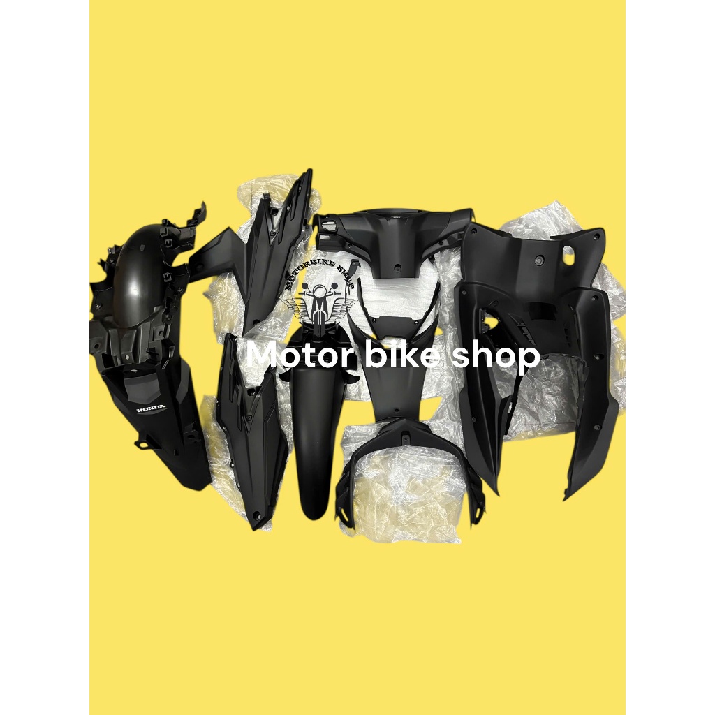 bộ 9 món nhựa nhám đen dàn áo xe wave rsx 110 fi đời 2019-2024 chính hãng