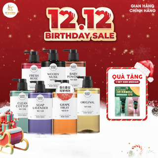  Sữa Tắm Happy Bath Hương Nước Hoa Dưỡng Trắng Cấp Ẩm Se Khít Lỗ Chân Lông Tẩy Da Chết Nhẹ Chai Lớn 