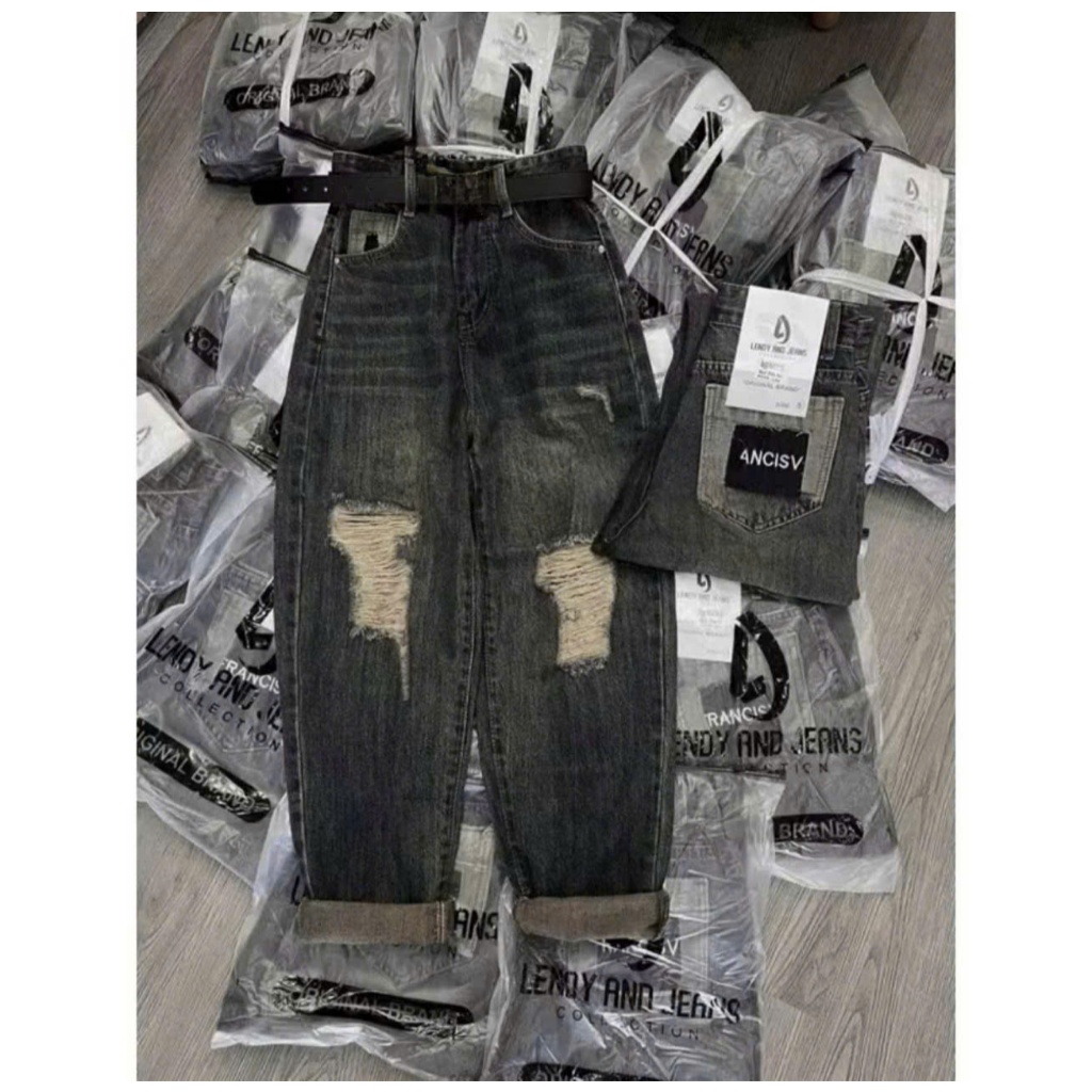 J86 (TÁO ĐỎ BIGSIZE 55-90KG) QUẦN BAGGY JEAN BIGSIZE QUẦN TÚI THÊU ANCISV CHUẨN FROM