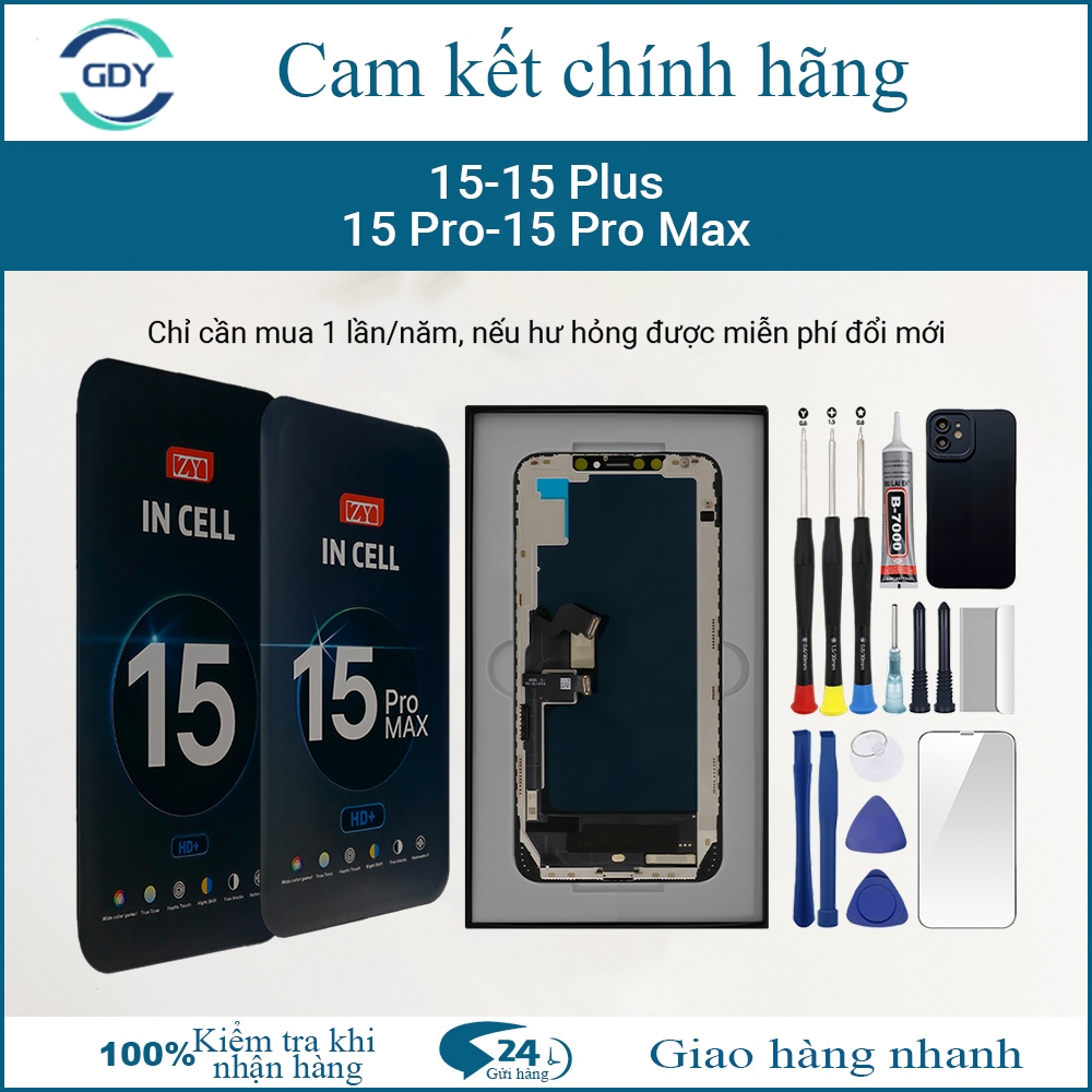 Màn hình ZY chính hãng tương thích với IP 15/15 Plus/15 Pro/15 Pro Max , Bảo hành 12T