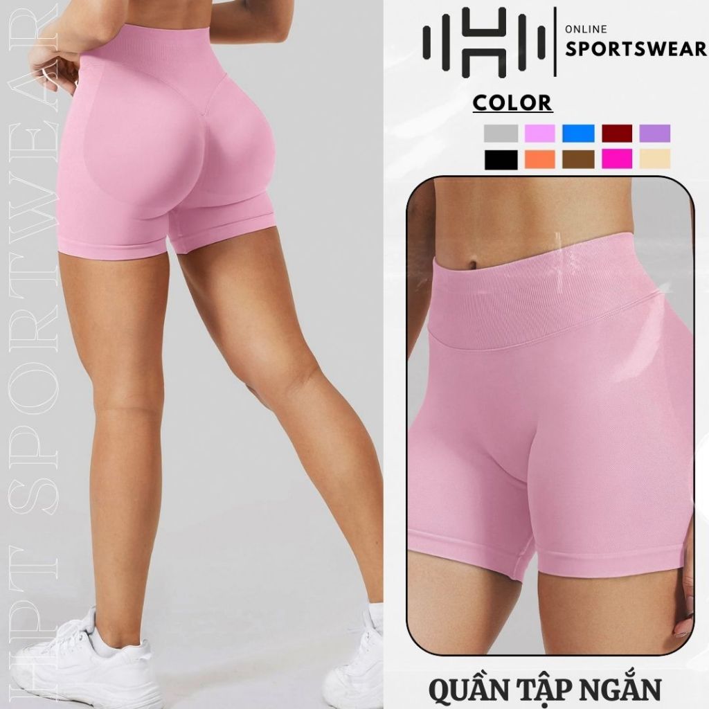 HPT Quần Short Dfyne Quần Tập Thể Thao Flex Yoga Gym Có Gân Cạp Cao Nâng Mông Dành Cho Nữ