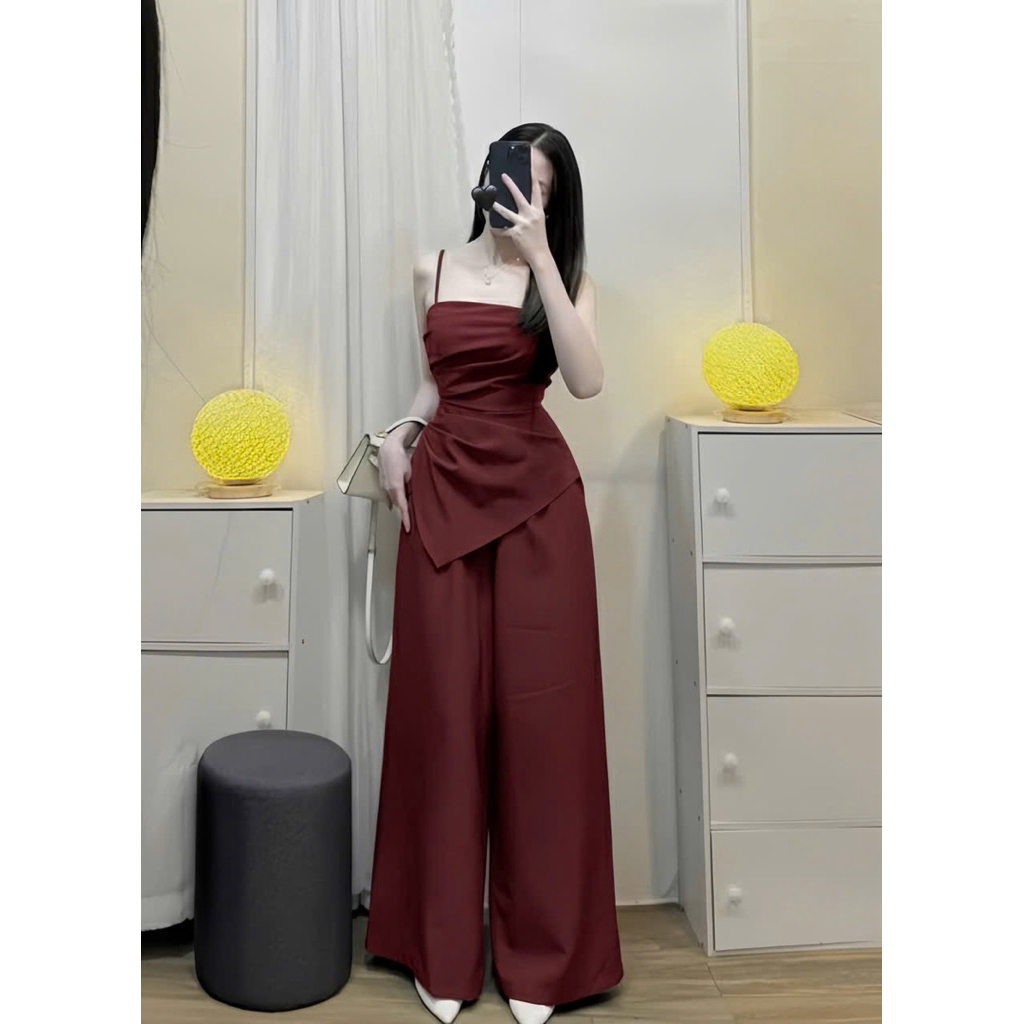 JUM cotton hàn cúp N giả áo lệch tà cực xinh, jum đi chơi, jum quần dài đi du lịch ( jum liền)