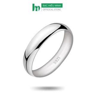 Nhẫn nam bạc tròn trơn không đá phong cách đơn giản bạc hiểu minh na006