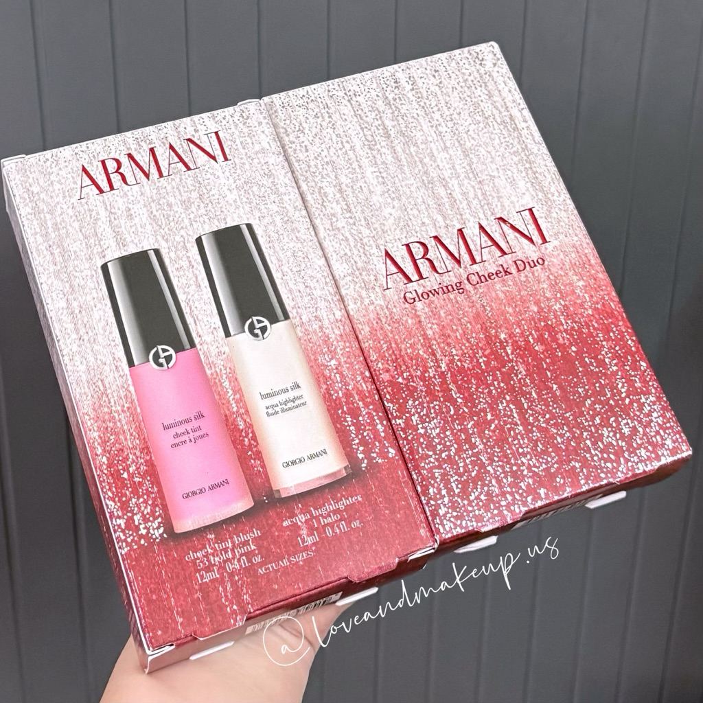 (AUTH SEPHORA US) Set Má Hồng Kem & Bắt Sáng Kem Giorgio Armani Beauty Glowing Cheek Duo
