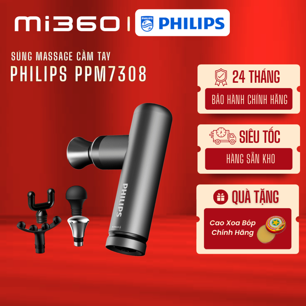 Máy Massage Cầm Tay Mini PHILIPS 7308 | Massage chuyên sâu | BH 24 Tháng