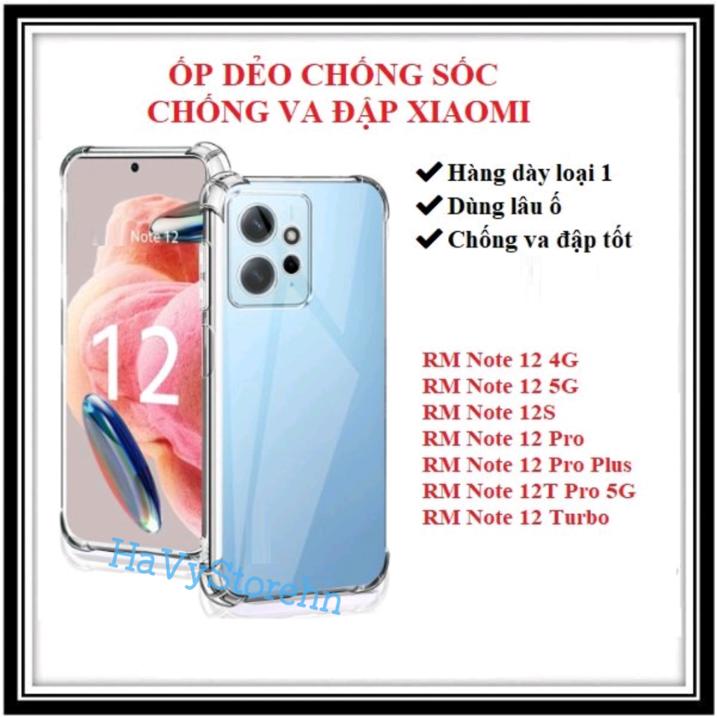 Ốp lưng XM 12T 12T Pro RM Note 12 Note 12S Note 12 Pro Note 12T Pro Note 12 Turbo silicon chống sốc 