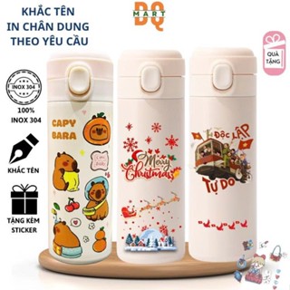  Bình giữ nhiệt Gấu Dâu Dqmart 400ml giữ nhiệt 12h Bình giữ nhiệt gấu dâu inox 304 400ml -DQMART 