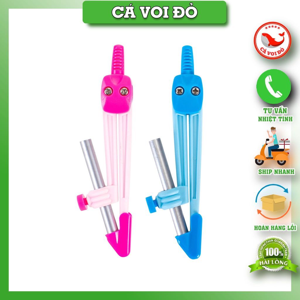 Compa chì gỗ Deli E8621 Hồng/Xanh