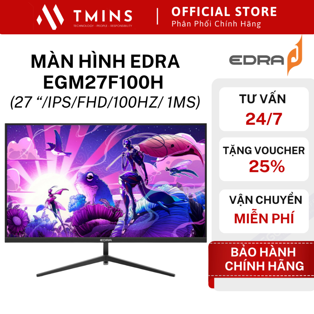 Màn hình EDRA EGM27F100H  ( 27 inch / IPS / FHD / 100Hz / 1ms ) - Hàng chính hãng - Bảo hành 24 thán