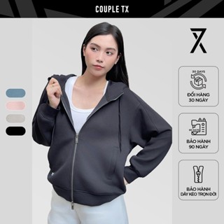  Áo Khoác Chống Nắng Nữ Couple TX Thun 2 Da Dây Kéo 2 Đầu Form Oversize WOK 2059 