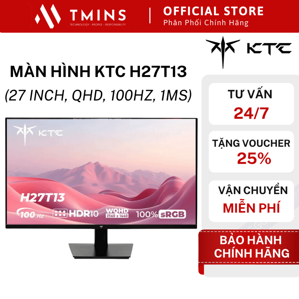 Màn hình KTC H27T13 (27 inch, QHD, 100Hz, 1ms) - Hàng chính hãng