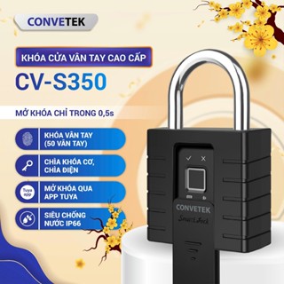  Ổ Khoá Vân Tay Cao Cấp Cỡ Lớn CONVETEK CV-S350 Chống NướcMở Bằng Vân Tay App Điện Thoại Chìa Cơ Chìa Điện 