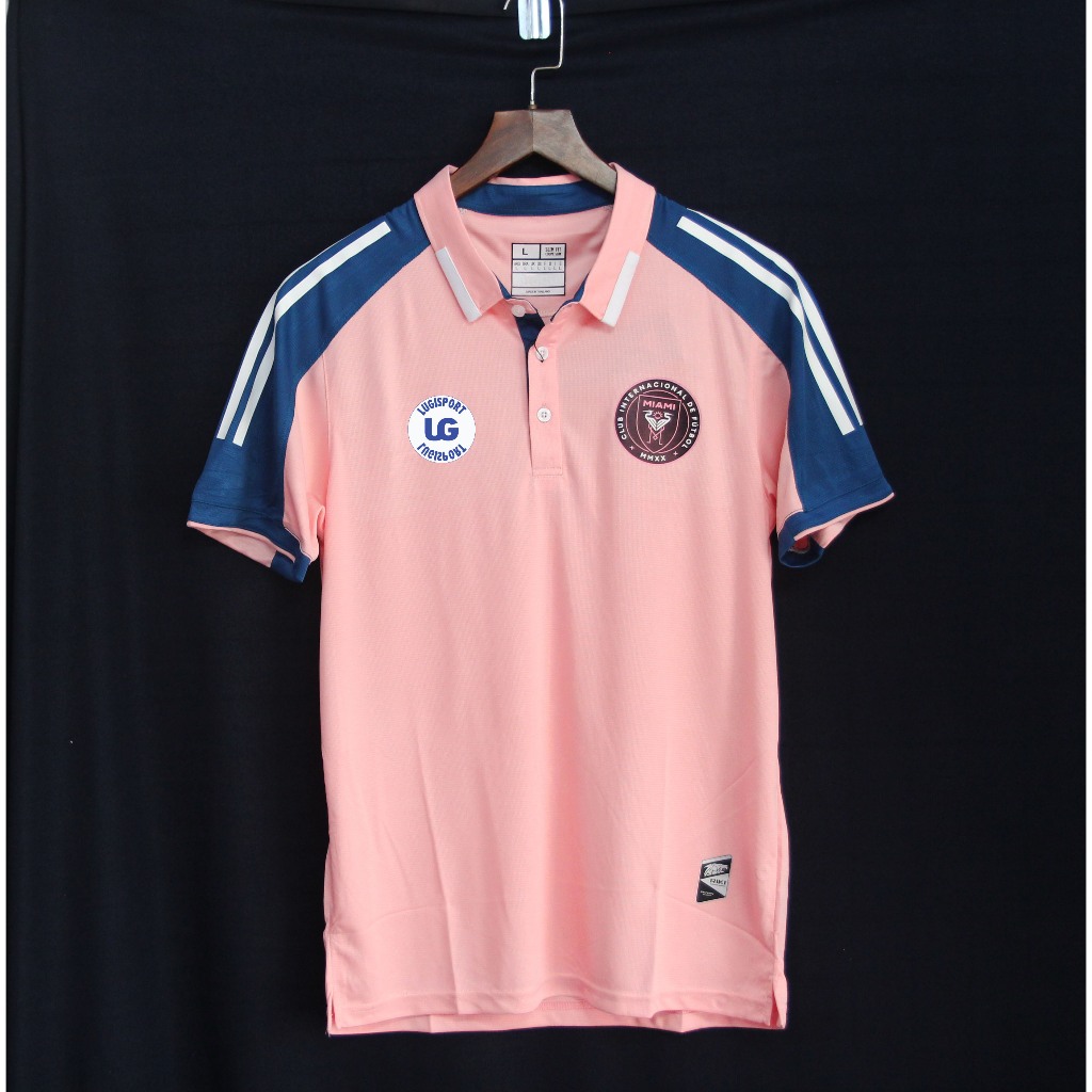 Áo polo bóng đá clb Inter Miami 2025 màu hồng trắng