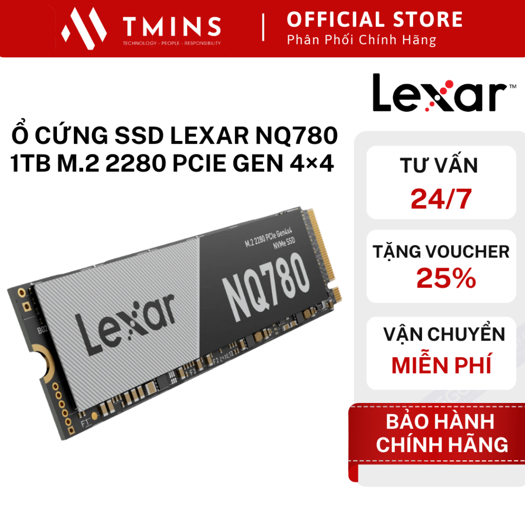 Ổ Cứng SSD Lexar NQ780 1TB M.2 2280 PCIe Gen 4×4 NVMe (6500MB/s – 2500MB/s) - Hàng chính hãng