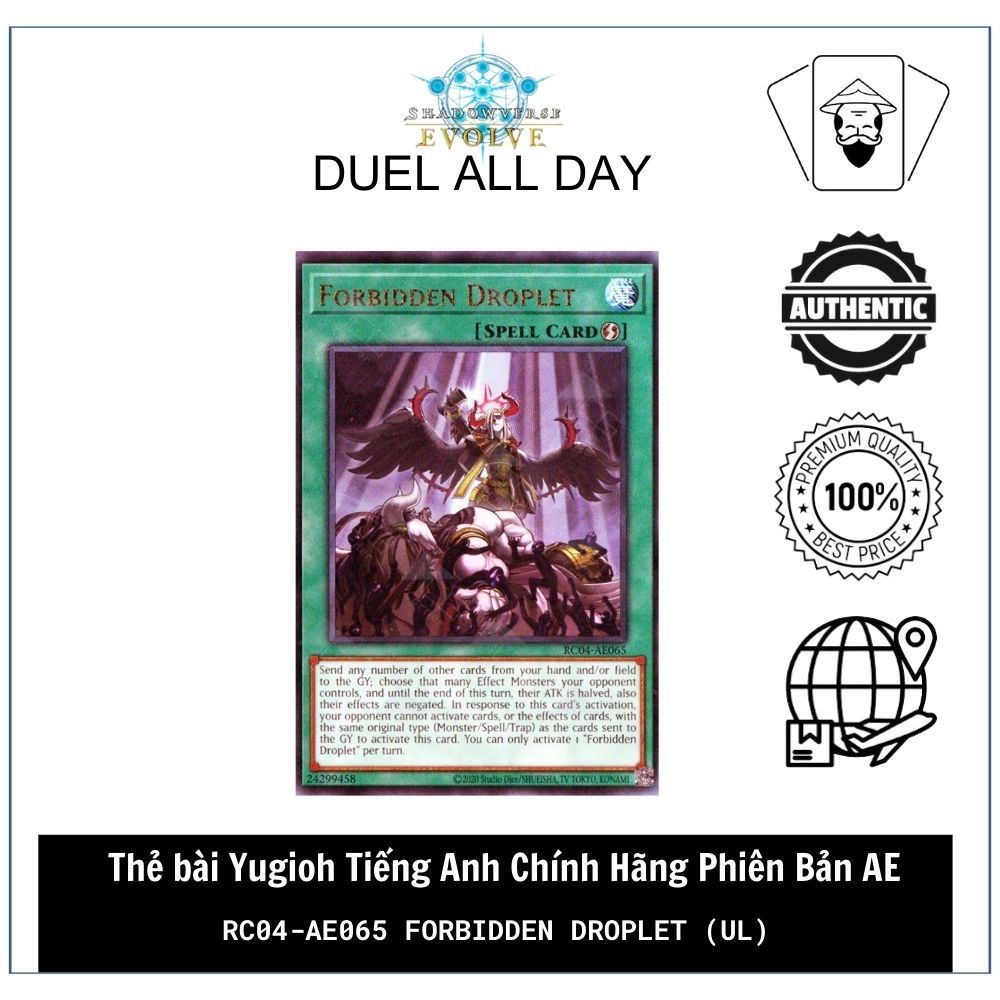 Thẻ bài Yugioh Tiếng Anh Chính Hãng Phiên Bản AE: RC04-AE065 Forbidden Droplet (UL)