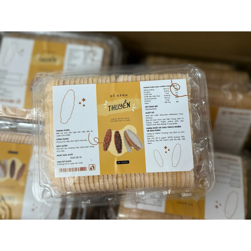 Đế bánh thuyền hộp 60 cái