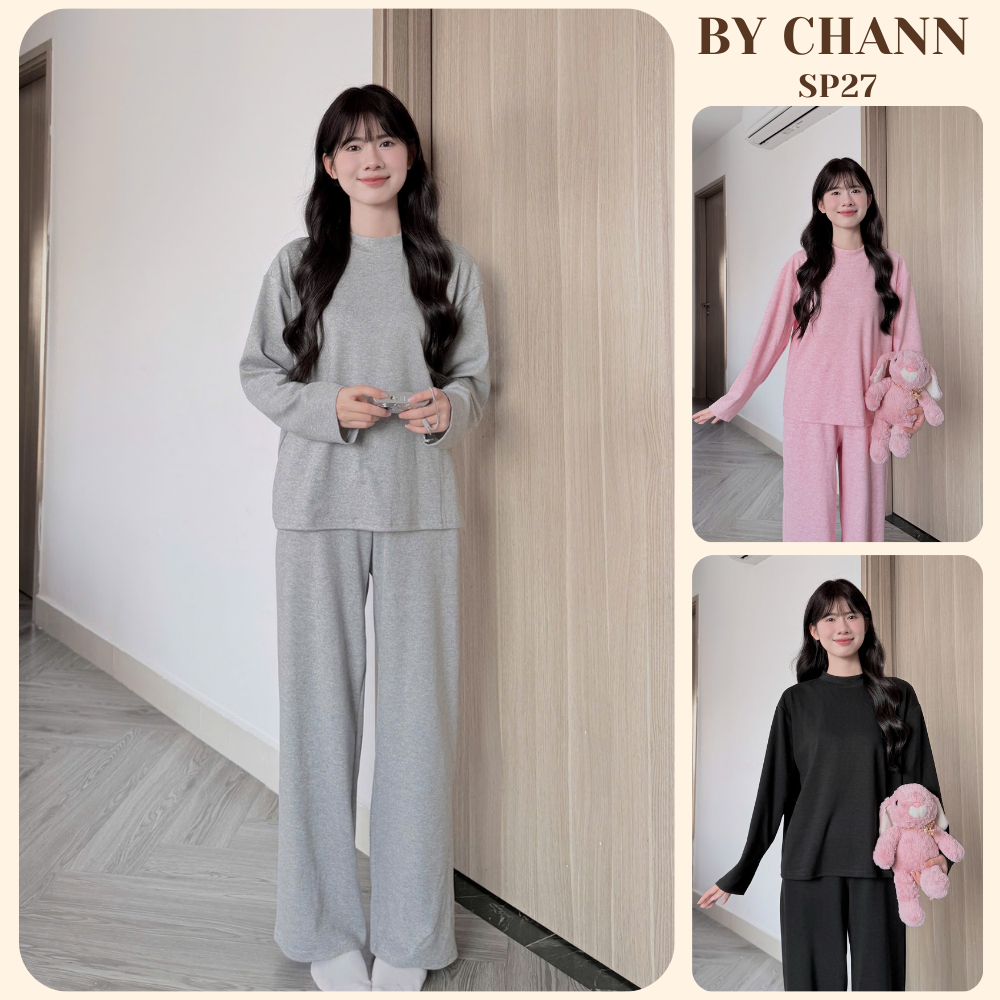 Bộ Đồ Giữ Nhiệt BY CHANN (SP27) mặc mùa thu đông chất liệu lông thỏ, áo dài quần dài freesize