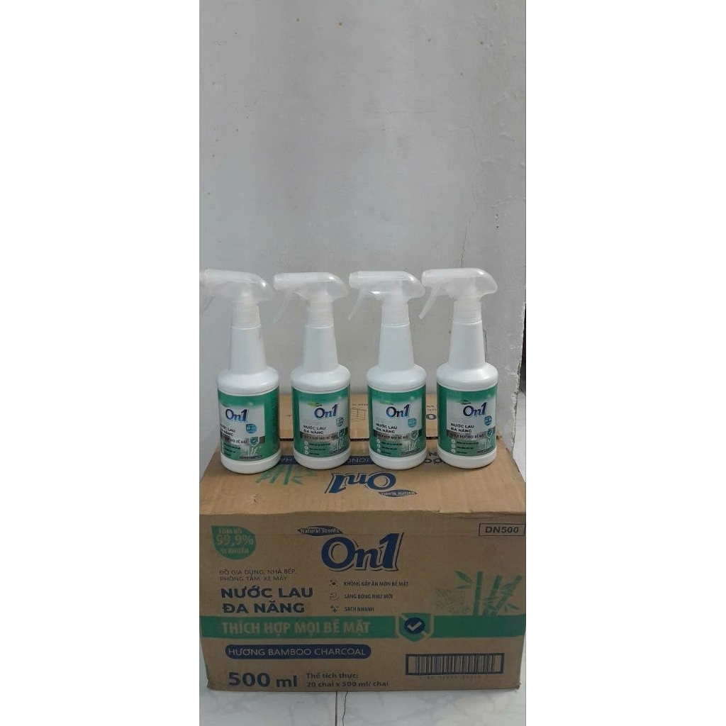 nước. lau đa năng On1 DN500 hương bamboo charcoal chai 500ml giúp sạch nhanh bề mặt sáng bóng như mớ