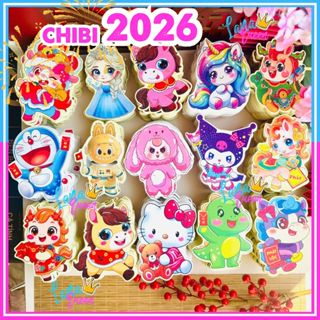  Combo 50 bao lì xì chibi chi bi Ngựa hoạt hình Labubu Capybara phản quang Tết Bính Ngọ 2026 mẫu mới đẹp dễ thương 