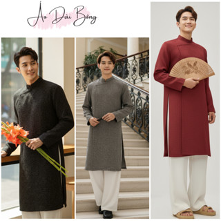   Áo Dài Nam - Tết 2026  Áo Dài Cách Tân Nam Vải Dạ TWEED Cực Đẹp Có Đệm Cầu Vai Phom Đẹp Chuẩn 
