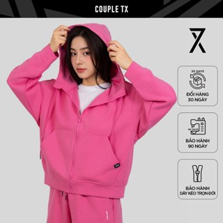  Áo Khoác Nữ Couple TX "CHẠM" Thun 2 Da Form Oversize Lai Suôn Boxy WOK 2078 