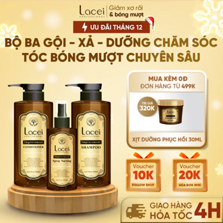   DEAL SỐC HÔM NAY  Combo Chăm Sóc Tóc Chuyên Sâu Dầu Gội Xả 500ml Và Xịt Dưỡng Tóc 250ml Phục Hồi Lacei Improvement 