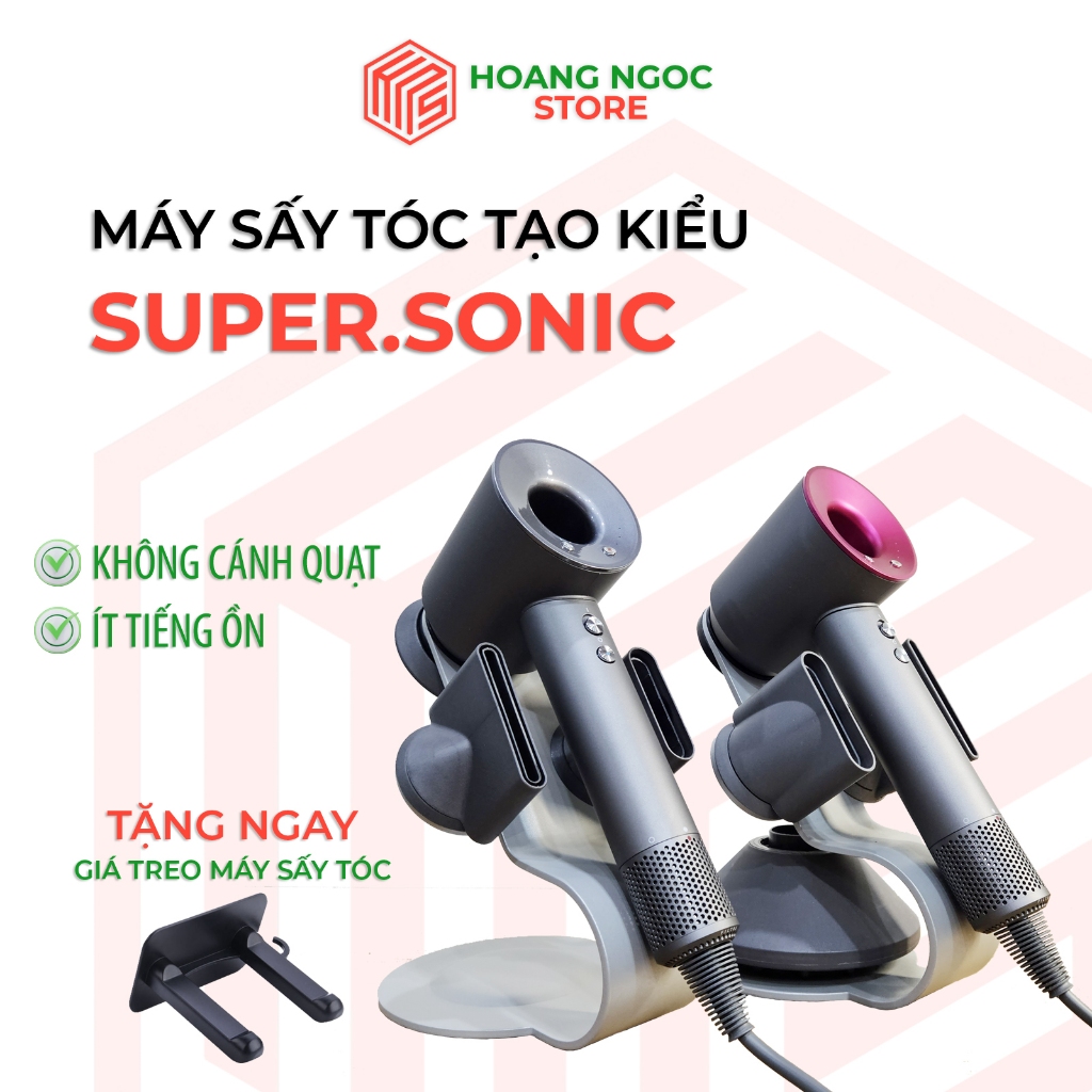 Máy sấy tóc tạo kiểu Super.Sonic không cánh quạt, êm ái, mạnh mẽ, công suất cao, sấy nóng lạnh 2 chiều