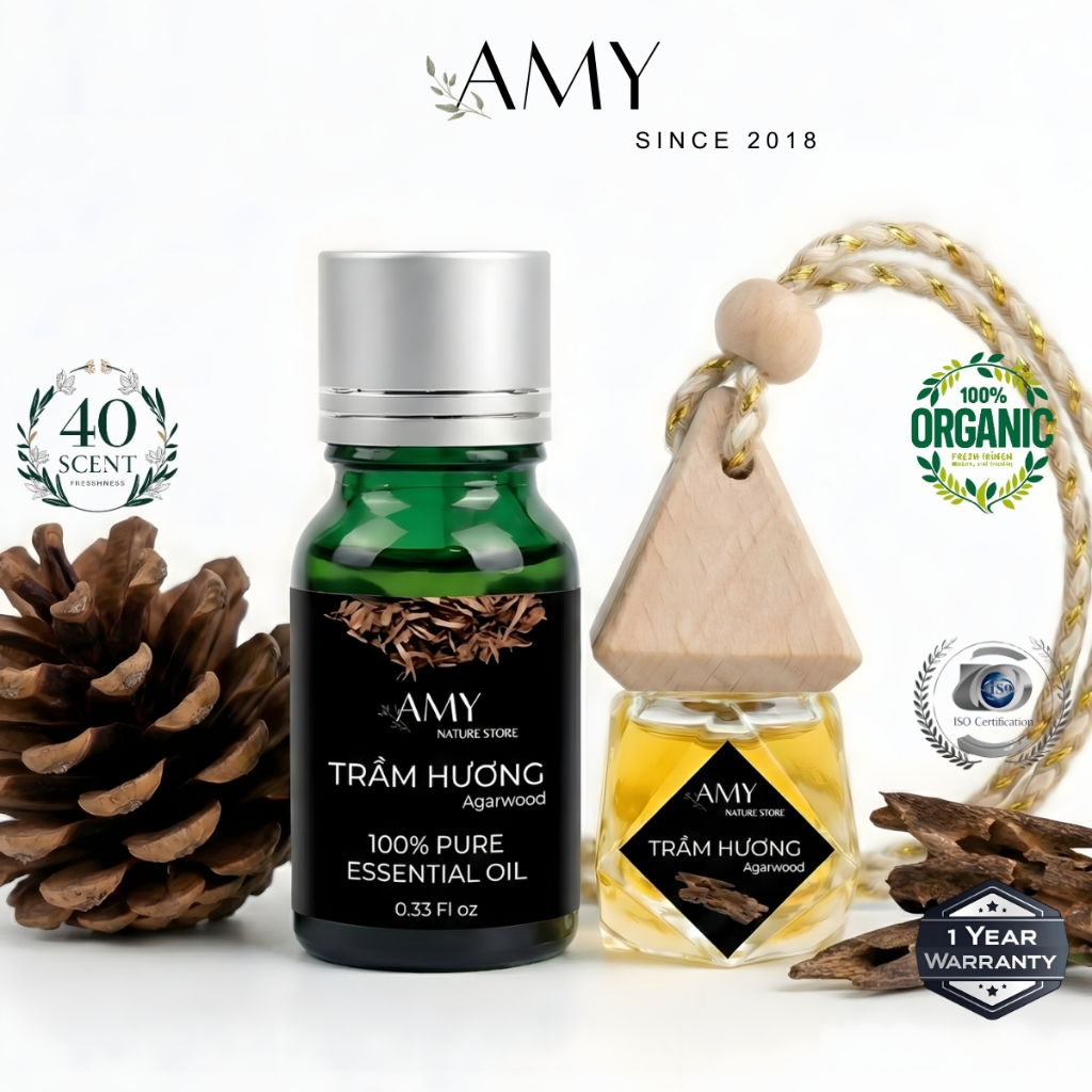 Tinh dầu trầm hương xông phòng thiên nhiên nguyên chất LT Farm 10ml làm nến thơm xông tinh dầu phòng