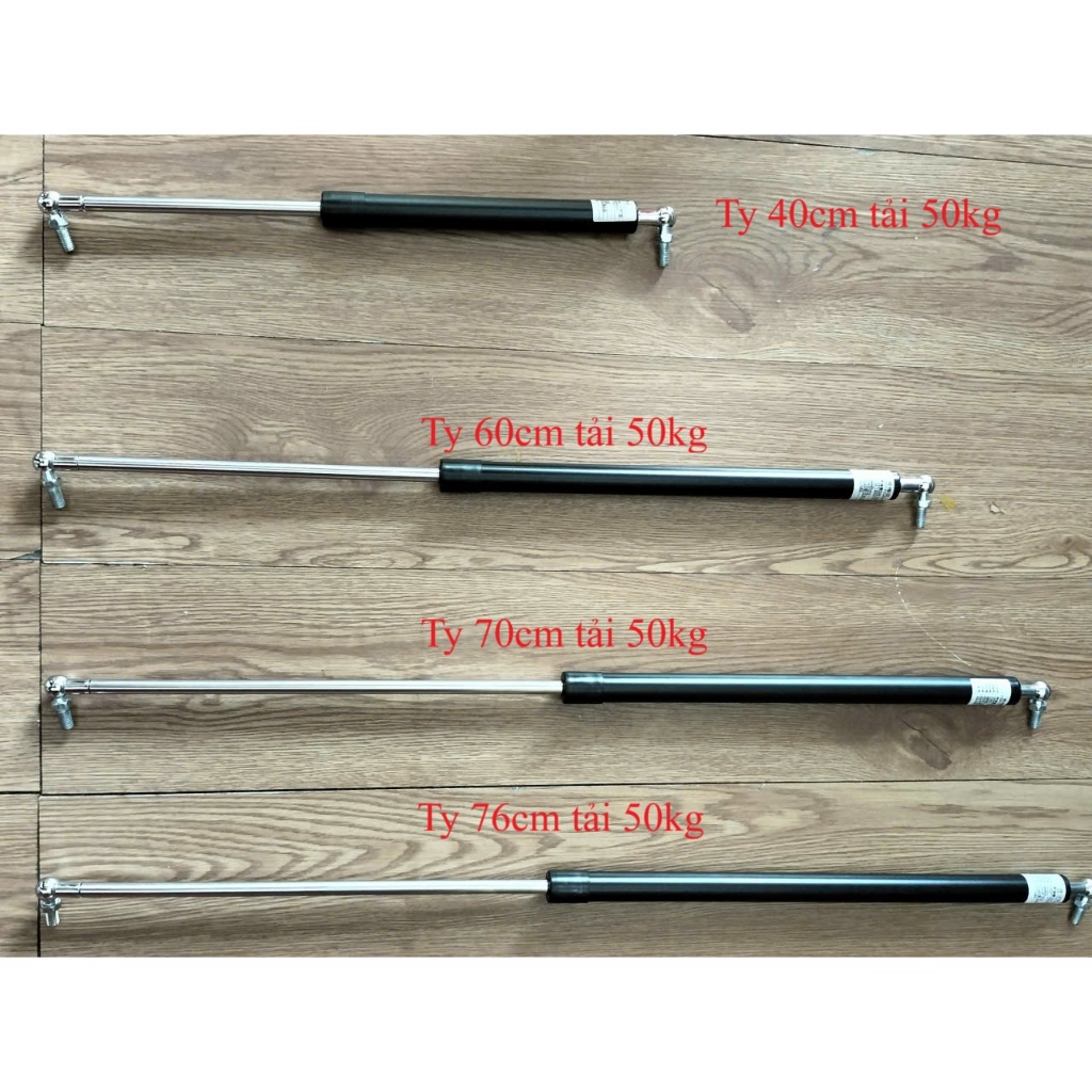 Ty thủy lực, thanh chống ben hơi chịu tải 500N-50kg dài 40cm/60cm/70cm và 75 cm (giá/1 chiếc).