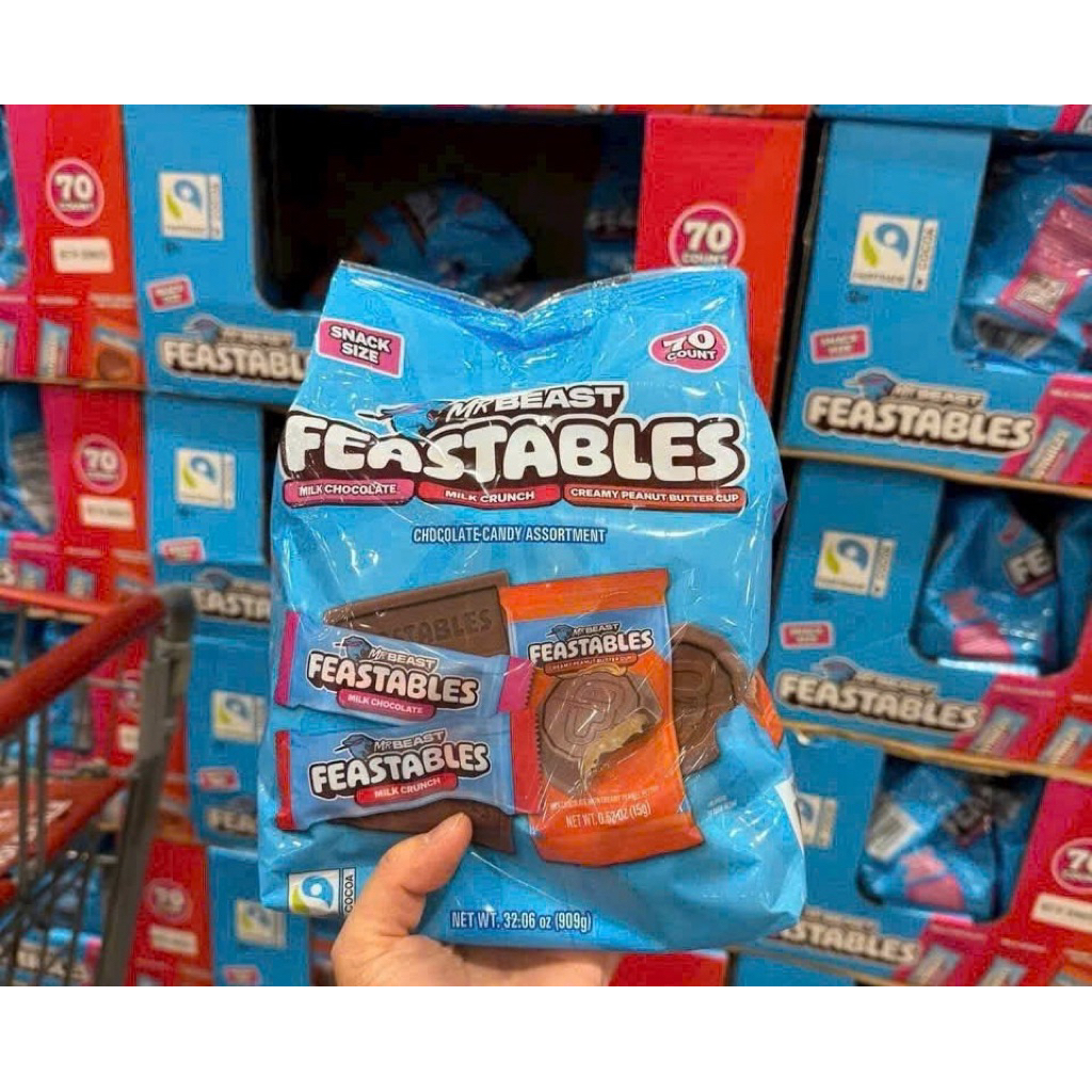 SOCOLA MRBEAST FEASTABLES 909g – NGON CHUẨN “REAL” TỪ MỸ- Shop có bán lẻ túi 20 viên