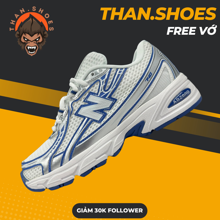 Giày Sneaker 𝓝𝓑 740 𝓦𝓱𝓲𝓽𝓮 𝓑𝓵𝓾𝓮 𝓢𝓲𝓵𝓿𝓮𝓻 𝓣𝓻𝓪̆́𝓷𝓰 𝓧𝓪𝓷𝓱 𝓑𝓪̣𝓬 - Than.Shoes