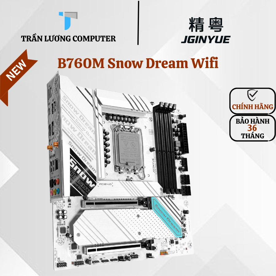 Mainboard JGINYUE / B760M / SNOW DREAM D4 / DDR4 / Wifi / Bảo Hành 36 Tháng