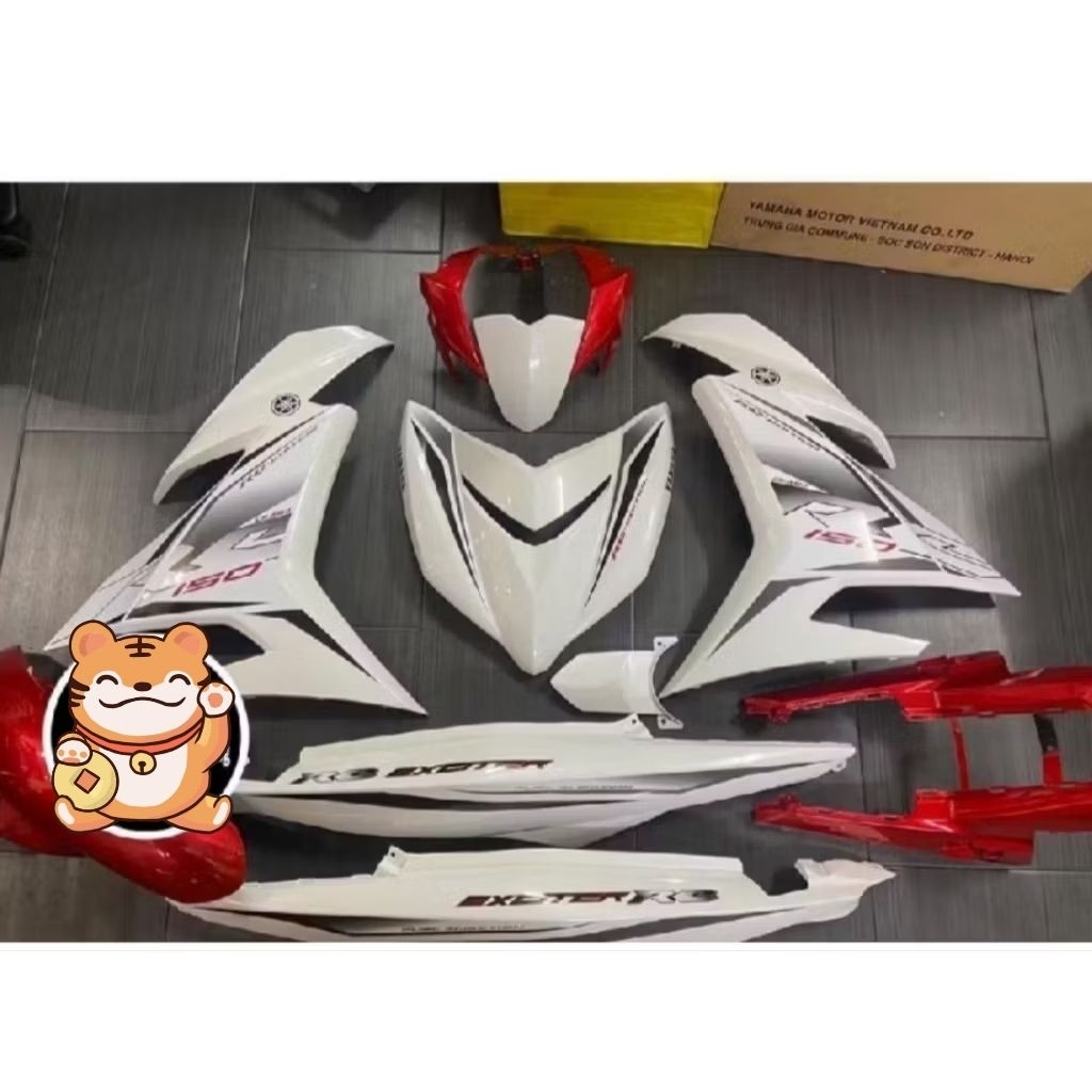 Dàn áo Exciter 150 Yamaha Trắng Đỏ tặng kèm tem