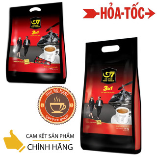  Cà Phê Sữa Hòa Tan G7 3in1 Bịch 100 Gói dài   Bịch 50 Gói vuông- Trung Nguyên  Bao bì mới   