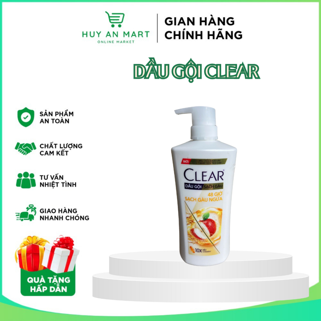 Dầu gội Clear sạch gàu ngứa táo lên men 630g