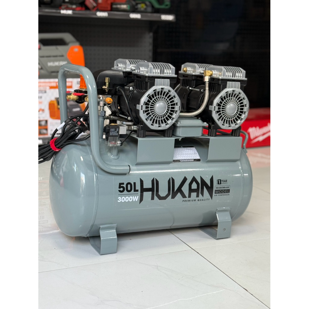 MÁY NÉN KHÍ KHÔNG DẦU HUKAN 2AC50L-LUX GEN2-8BAR-116PSI 2850V/P