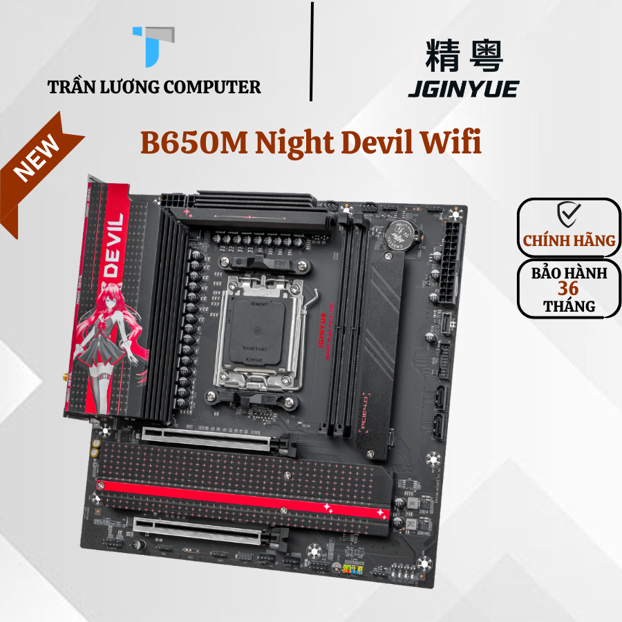 Mainboard JGINYUE / B650M / Night Devil D5 / DDR5 / Wifi / Bảo Hành 36 Tháng