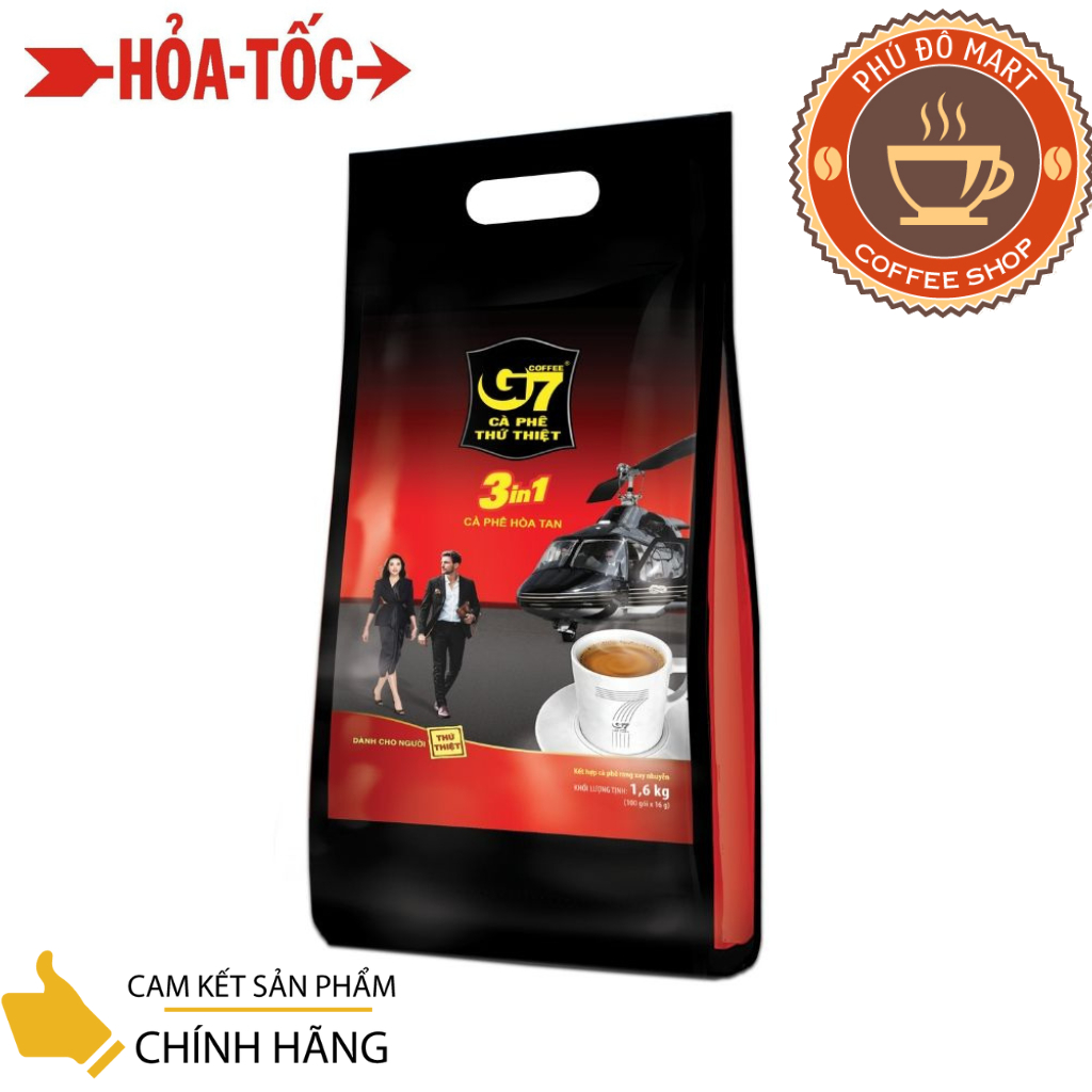 Cà Phê Sữa Hòa Tan G7 3in1 Bịch 100 gói dài - Trung Nguyên (Bao bì mới )