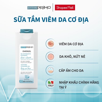 Sữa Tắm Viêm Da Cơ Địa DottorPrimo Emergel Giúp Làm Sạch, Dưỡng Ẩm, Giảm Ngứa, Mẩn Đỏ 200ml