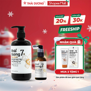 Bộ Dầu gội Thái Dương 7 Plus Gold HPL 500ml và Xịt tóc Thái Dương 7 Plus Gold 60ml tặng DG   DX  ST 7 Plus  200ml 