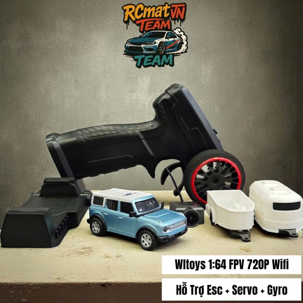 XE ĐIỀU KHIỂN MINI 1/64 FPV WLTOYS 6401 – CAMERA 720P SIÊU NÉT