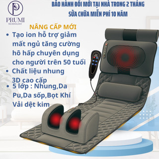  Nệm massage toàn thân PRUMI có ION ÂM - đệm mát xa toàn thân có  massage chân - cổ vai gáy hồng ngoại và ion 