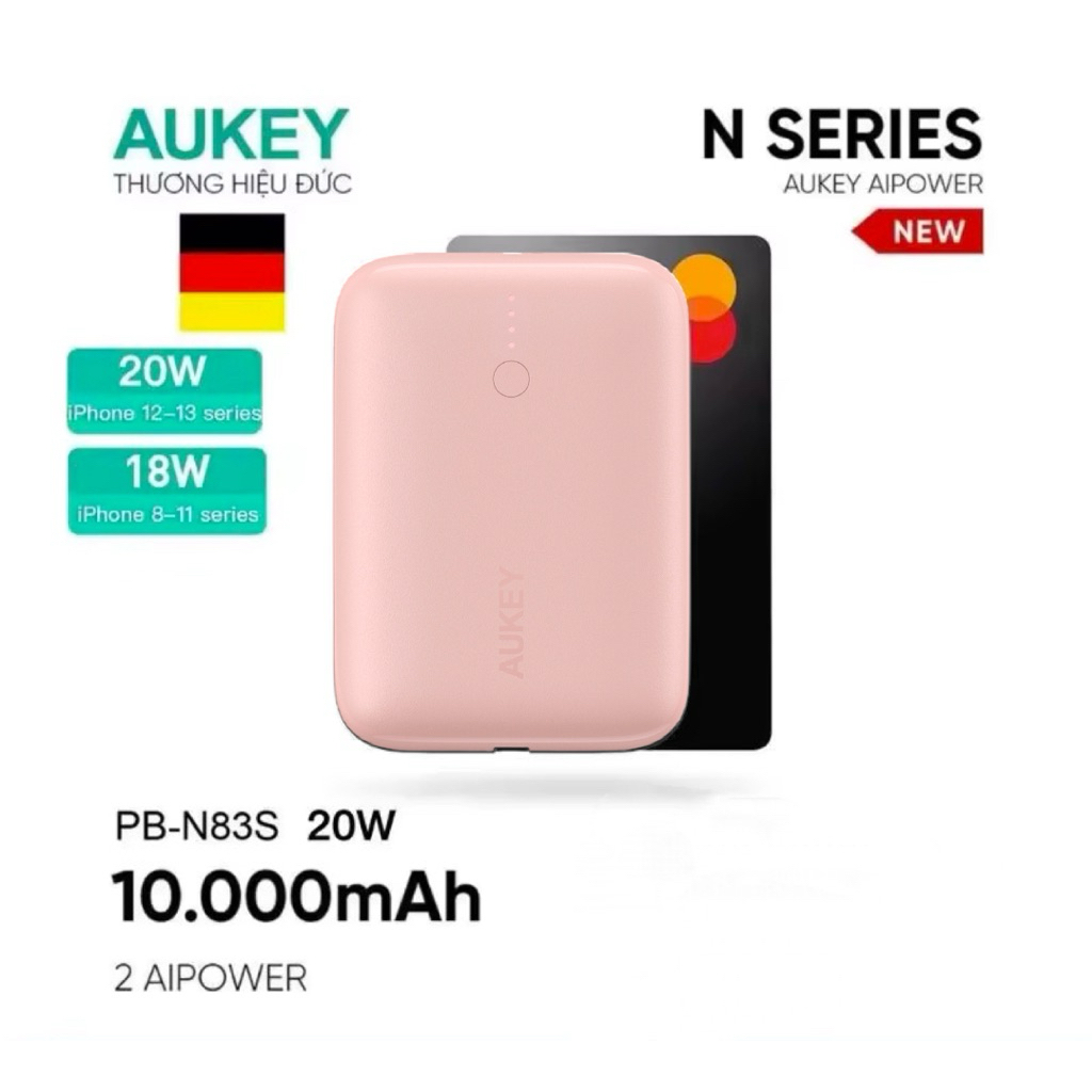 Sạc dự phòng Aukey PB-N83S 10.000mAh 20W PD QC3.0