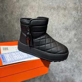  Bốt lót lông đi tuyết nữ – Boot cổ ngắn giữ ấm chống trượt chất da mềm siêu ấm mùa đông 