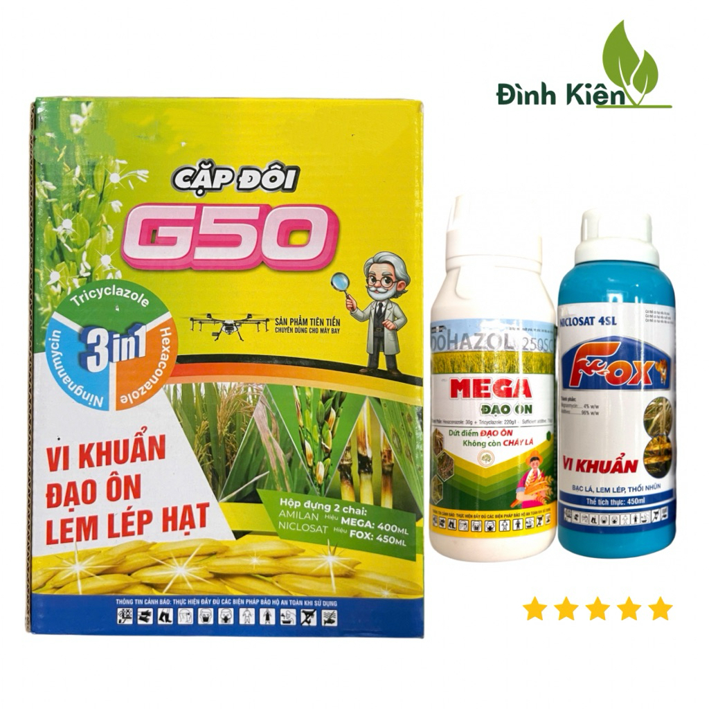 Cặp Phân bón ĐẠO ÔN - VI KHUẨN ( MEGA ĐẠO ÔN - FOX VI KHUẨN) 1 cặp 1 hecta.