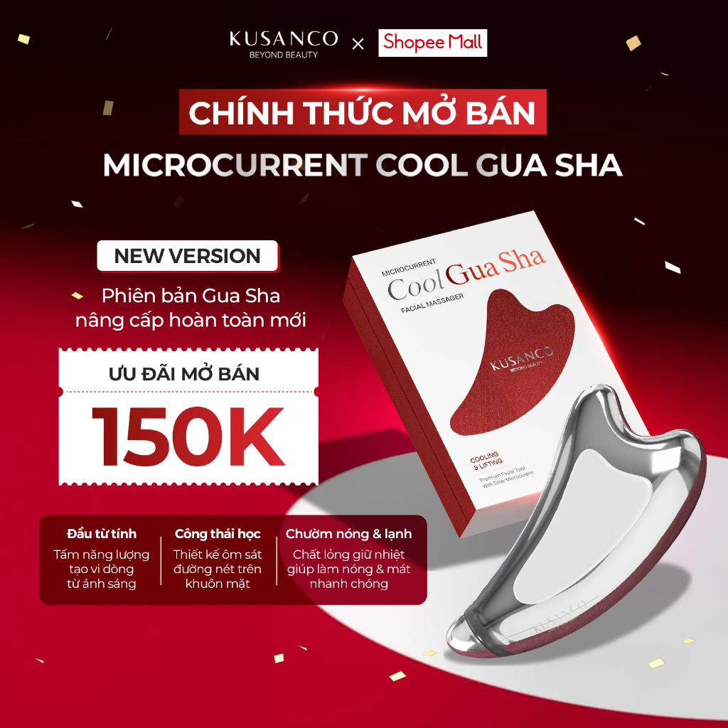 Dụng cụ Guasha Massage Mặt Microcurrent Cool Gua Sha KUSANCO – Thư Giãn & Chăm Sóc Da Mặt