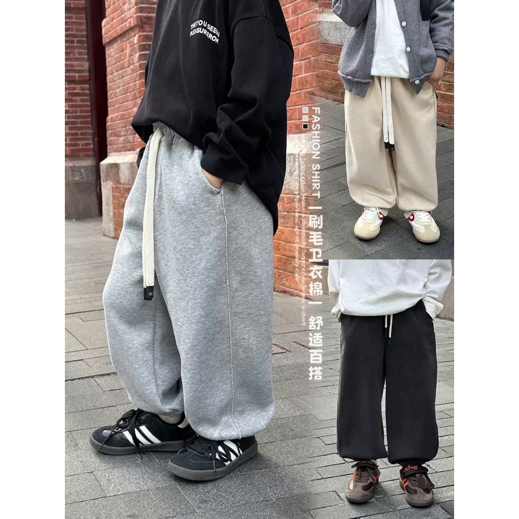 Quần nỉ dài cho bé AMBB, quần dài thu đông chính hãng AMBB Quảng Châu sz 2-12 tuổi (HK KIDS 24X129)